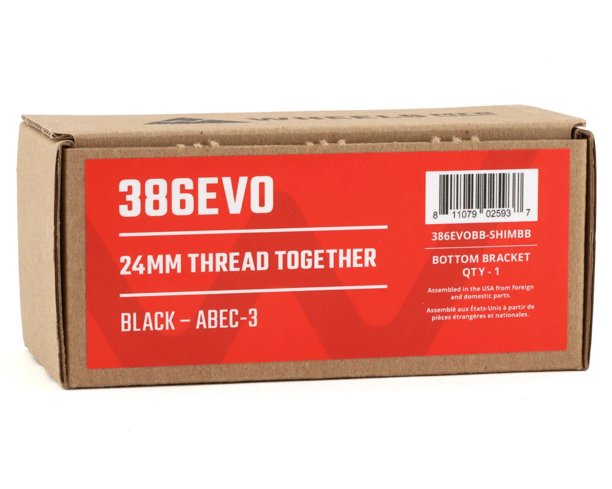 Wheels Manufacturing 24mm Bottom Bracket (Black) (BB386 EVO) (ABEC-3 Bearings) - view 3